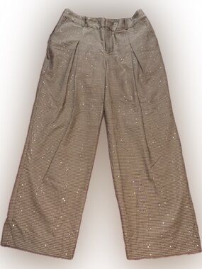 ON 34th Macy's Sequin Plaid Pleated Trousers Women's Size 1X